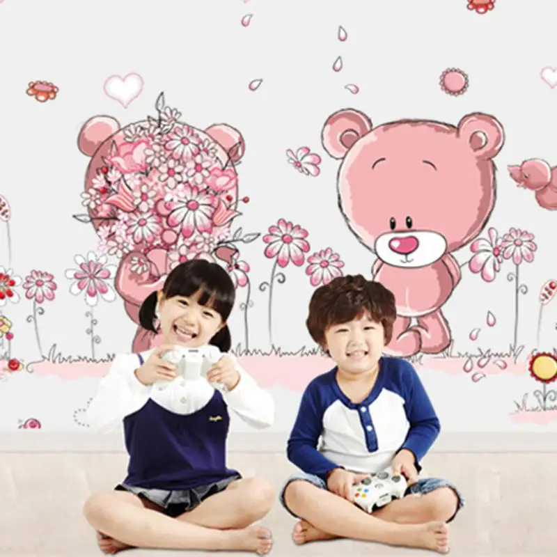 Съемный Милая пара медведь Наклейки на стену Книги по искусству наклейка стене