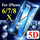 5 шт., Защитное стекло для экрана iPhone 6 7 8 plus x xr xs max tremp 7plus 8 plus max 5D