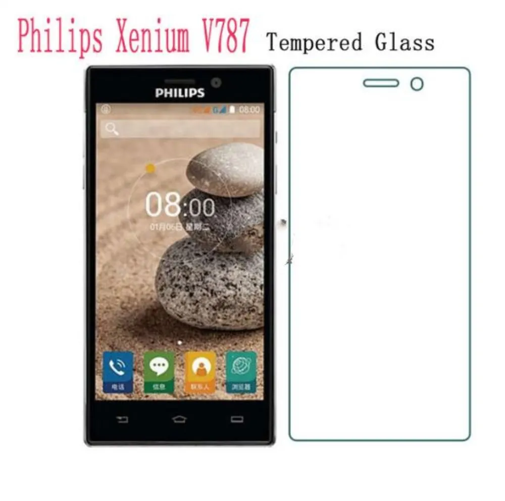 Высококачественное закаленное стекло 0 3 мм для Philips Xenium V787 + Защитная пленка
