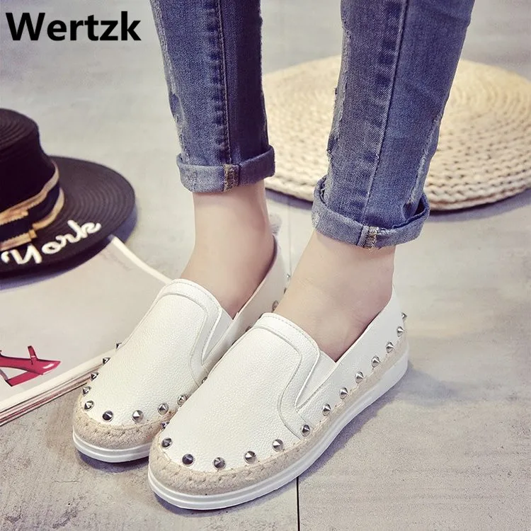 Espadrilles/Женская обувь из натуральной кожи на толстой мягкой подошве лоферы