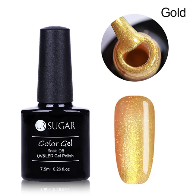 Gold Pure Gel Ur Sugar Blossom гель черный белый прозрачный цветок лак для ногтей Цветущий эффект цветочный гель 7,5 мл замачиваемый УФ Гель-лак для маникюра - Цвет: Gold Pure Gel