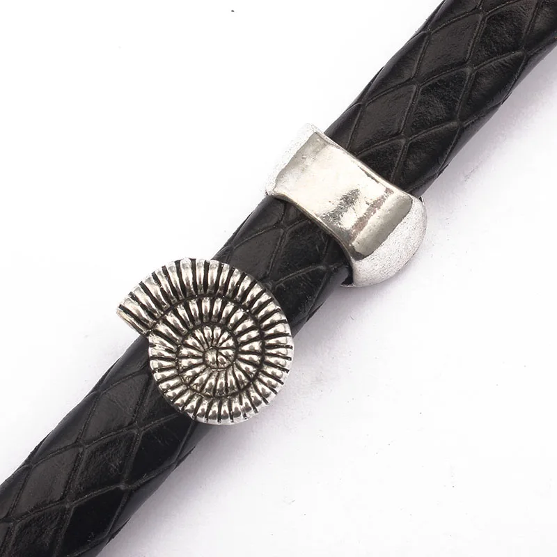 10 шт. античный серебряный спираль в форме ракушки слайдер разделитель для 10*6 мм