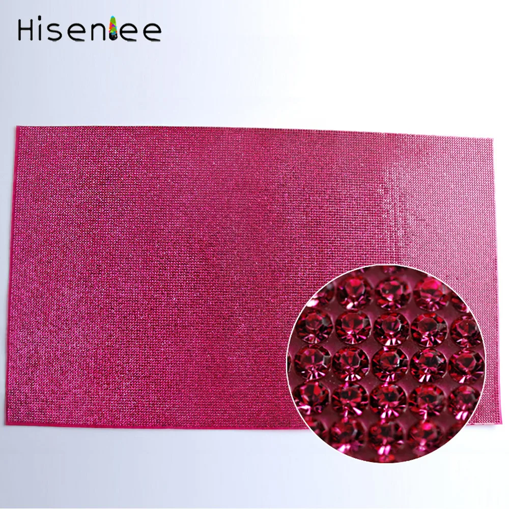 Hisenlee 24x40 см 17 цветов стеклянные кристаллы стразы с отделкой горячей фиксации
