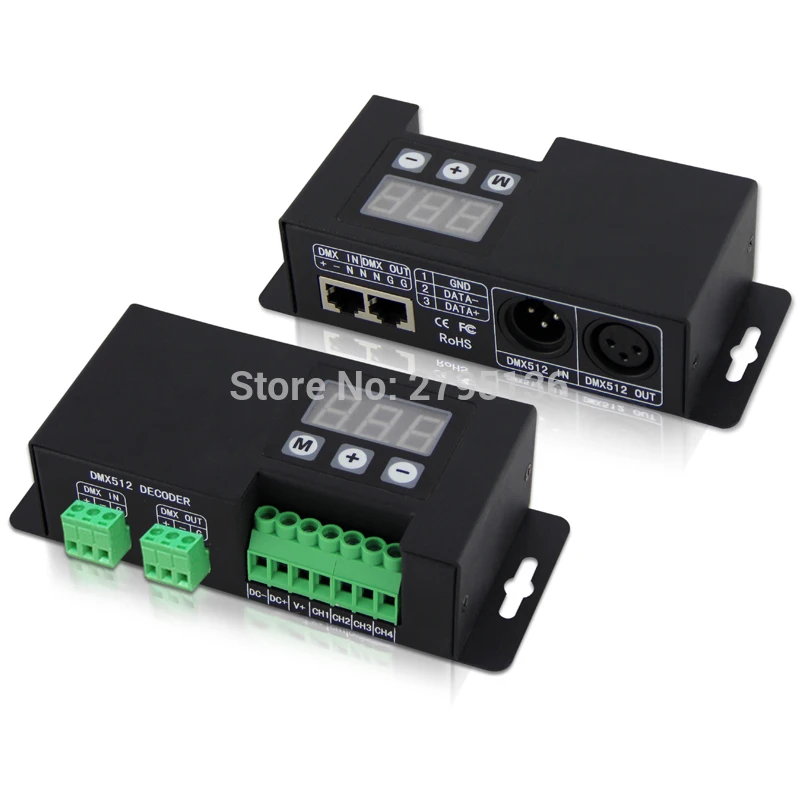 Новый 4-канальный декодер постоянного напряжения DMX512 3-цифровой дисплей RGBW