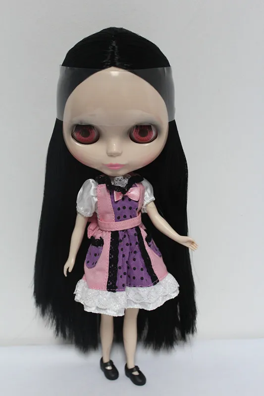 Кукла Blygirl Blyth с черными прямыми волосами нормальное тело 7 суставов № 6852 1/6 кукла