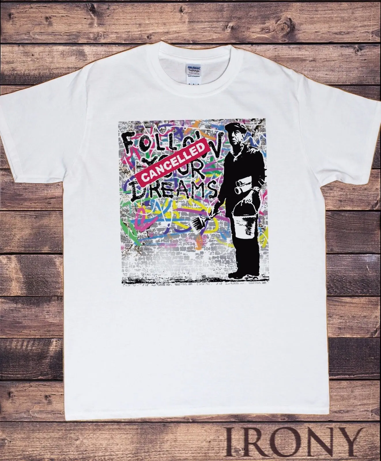 Мужские хипстерские футболки с круглым вырезом Banksy Follow Your Dreams anceed граффити