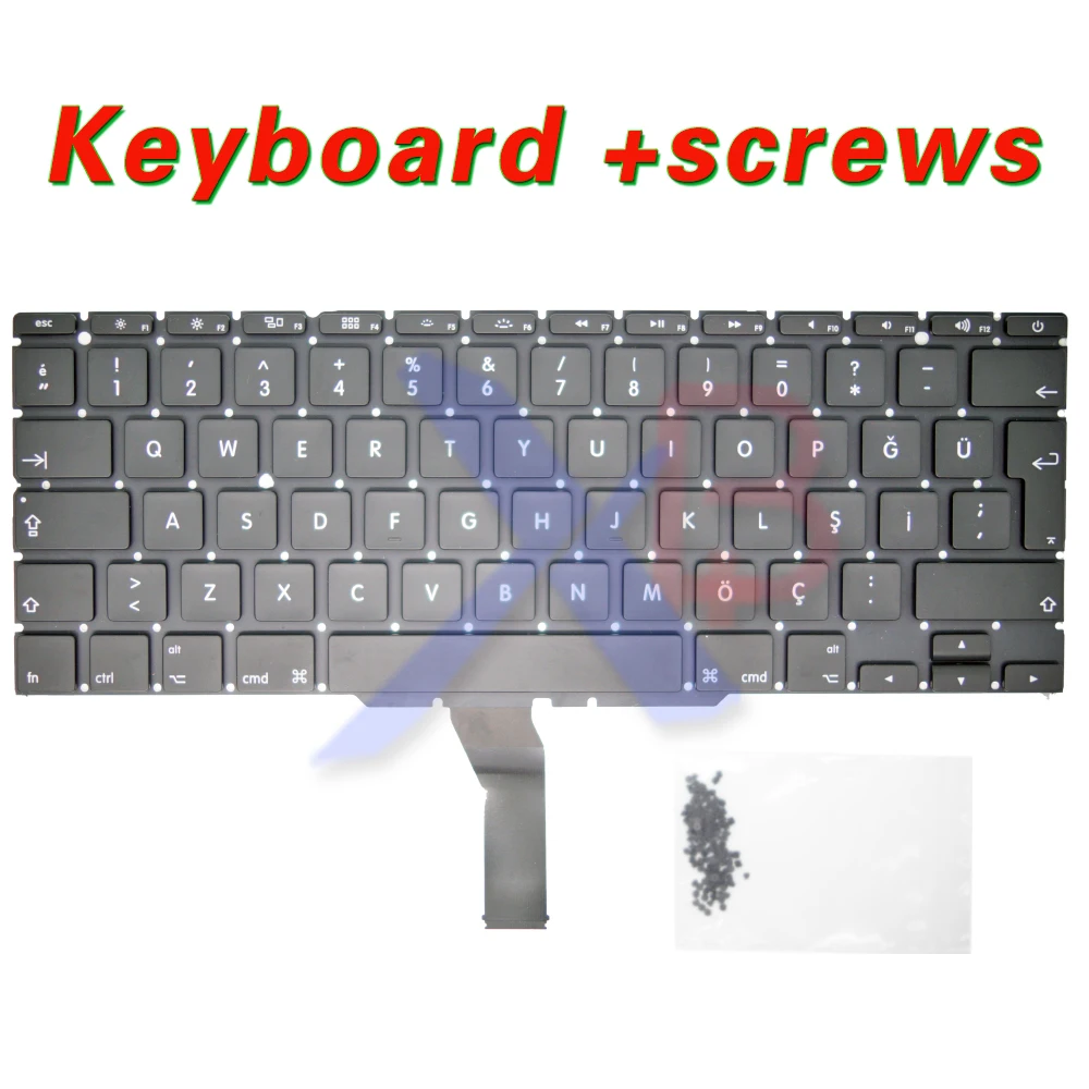 TR Турецкая клавиатура/подсветка с подсветкой + 100 шт. винтов для клавиатуры MacBook Air