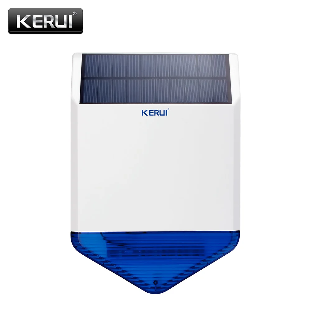 Original KERUI wireless outdoor Solar siren panel KR-SJ1 For KERUI Alarm System security with flashing response sound