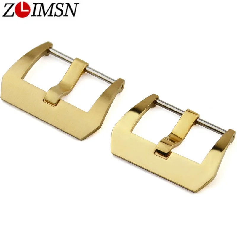 ZLIMSN 10pcs/lot Watch Buckle Stainless Steel Silver Black Gold Polished Brushed 18mm 20mm 22mm 24mm 26mm for Panerai Watch Band