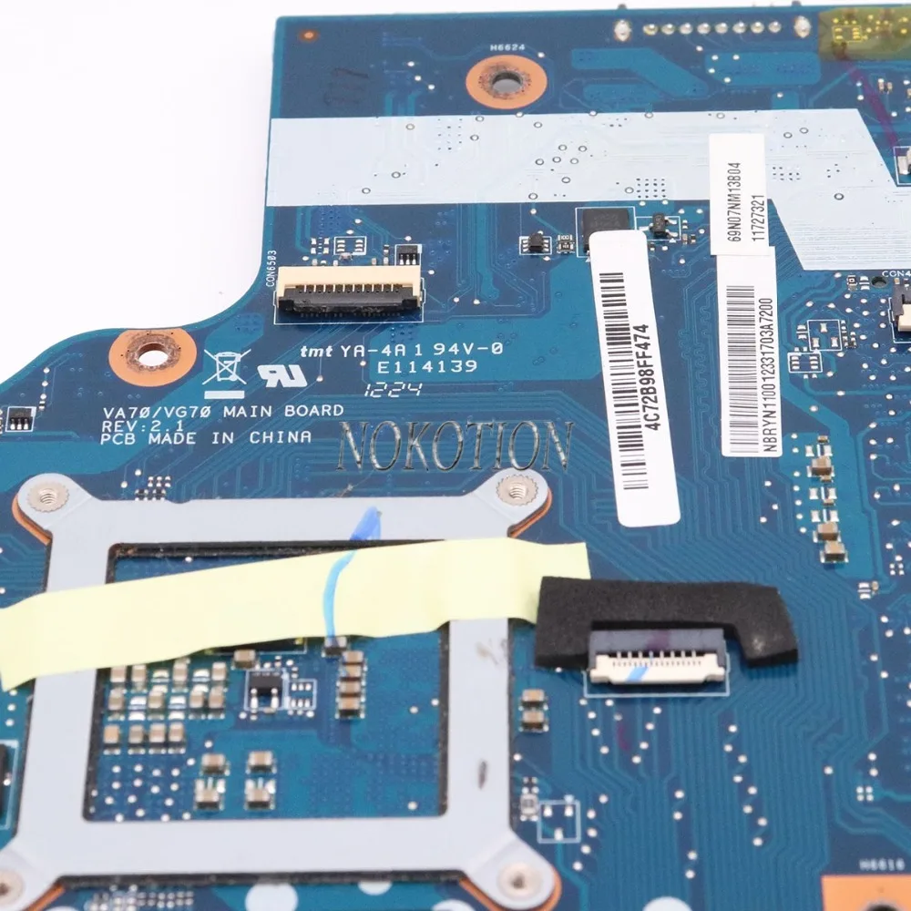 Материнская плата NOKOTION VA70 VG70 rev 2,1 NBRYN11001 NB. RYN11.001 для ACER aspire V3-771 V3-771G материнская плата для ноутбука GT630M gpu