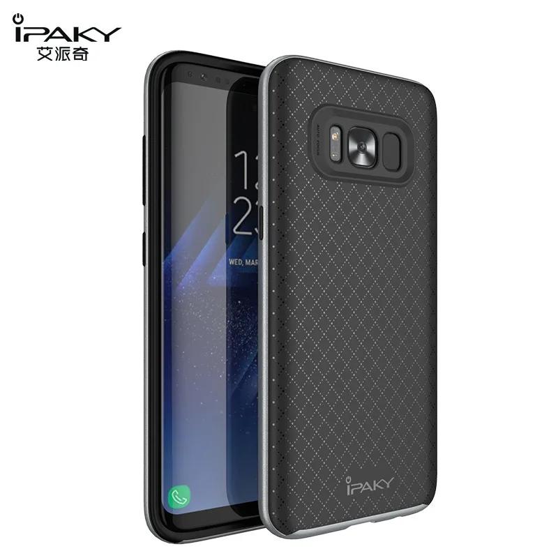 iPaky For Samsung Galaxy S8 Case Silicone Soft Back Cover PC Frame Rugged Armor Fundas Plus Phone Cases |