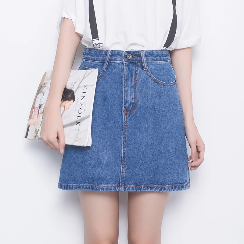 2016 летняя новая модная джинсовая трапециевидная повседневная короткая женская