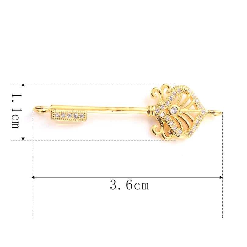 Neovivi Key Charms Pave Zircon Copper Hollow Charm Beads for Bracelet Necklace Creative Elegant Shiny Jewelry Making Accessories | Украшения