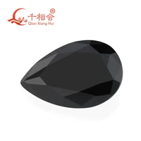 black color pear shape moissanite diamond cut loose gemstone