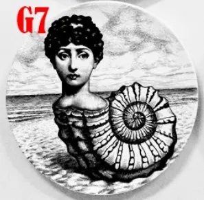 Винтажные принты rosenthal Piero fornasetti в пластинках, художественная тарелка для лица, Череп, на заказ, los platos, для искусства, спальни, дома, кафе, модные декоративные - Цвет: G