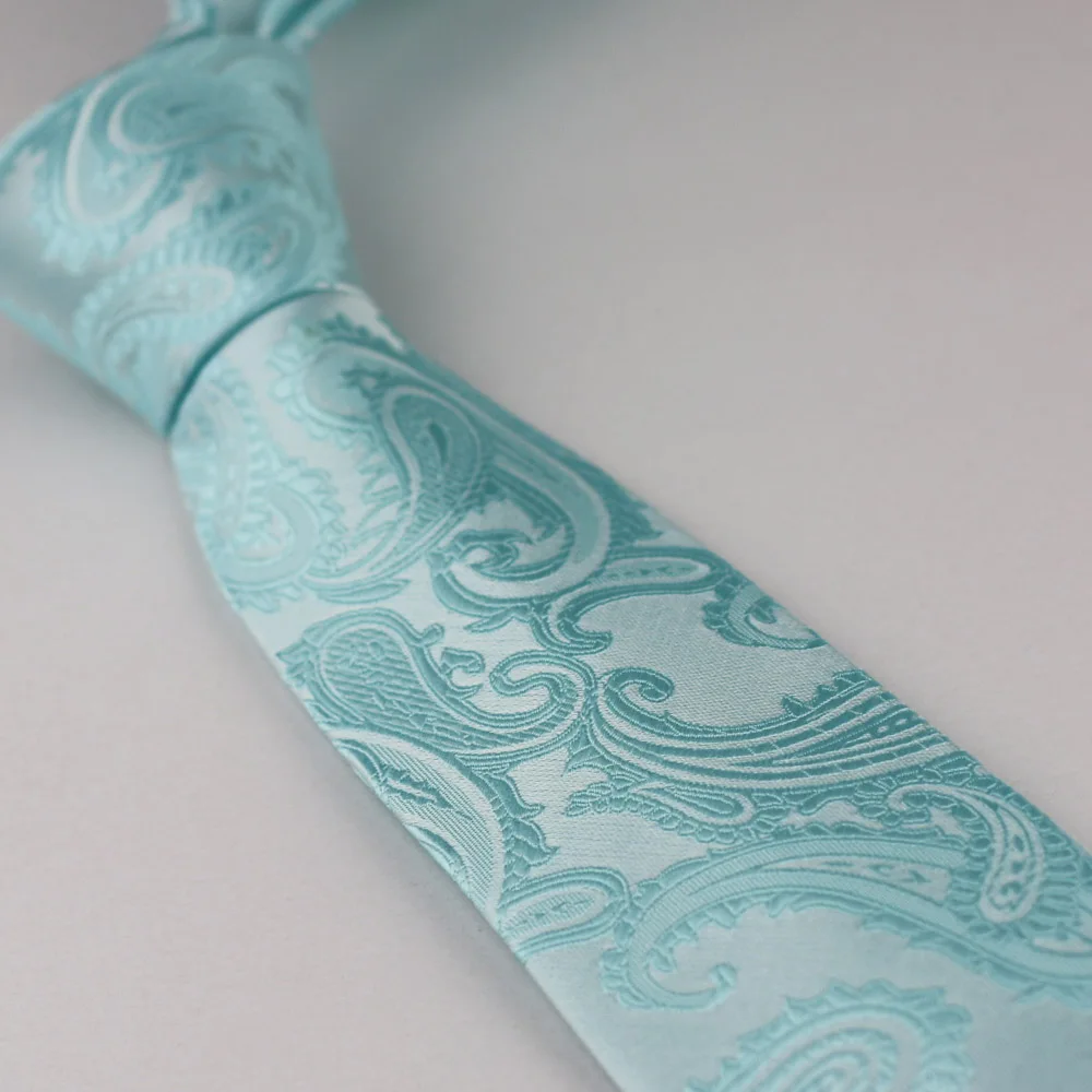 LAMMULIN Новинка мужские галстуки серебряный с небесно голубым Пейсли жаккардовый