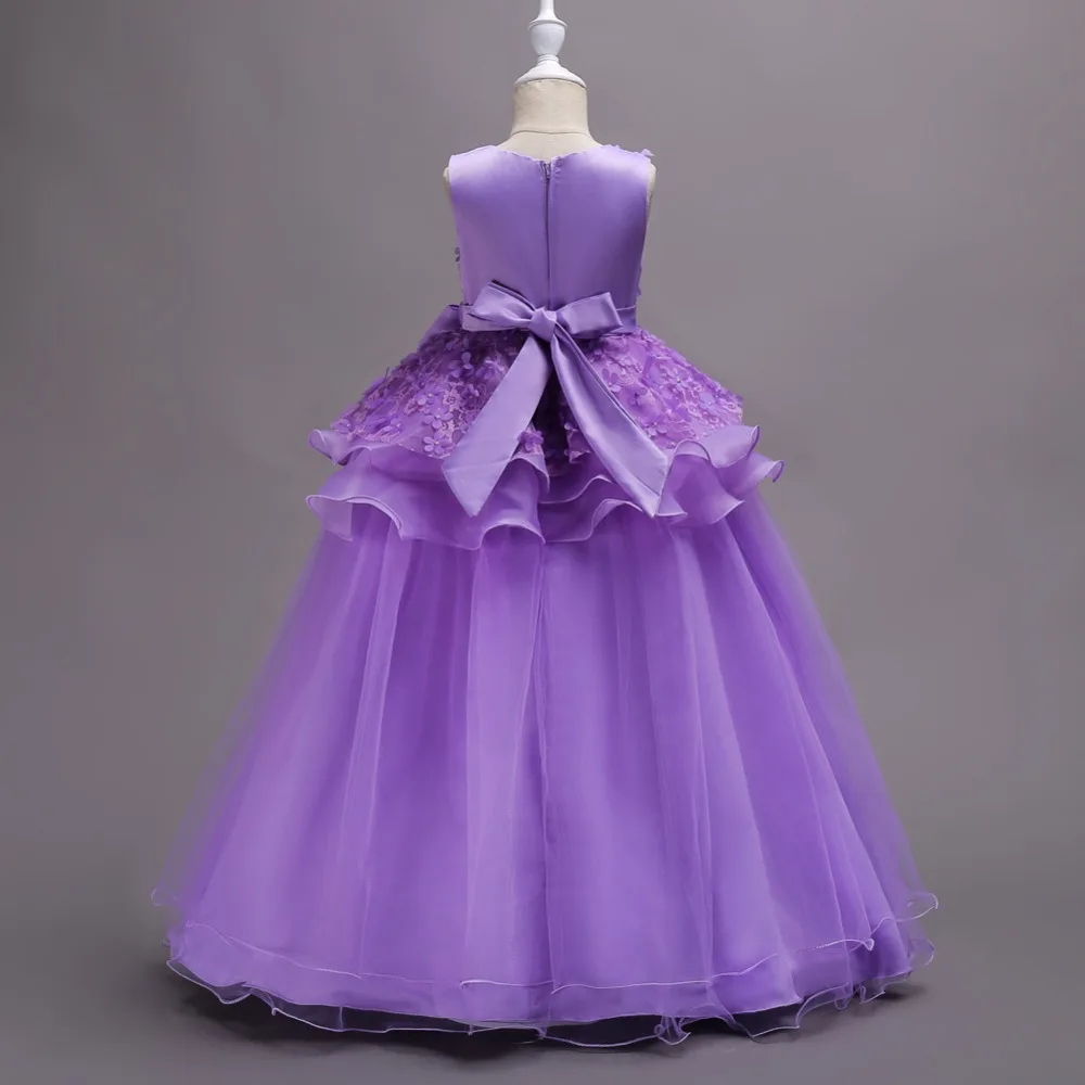 Vestidos/платье для девочек 2018 одежда принцессы Элегантное Длинное платье без