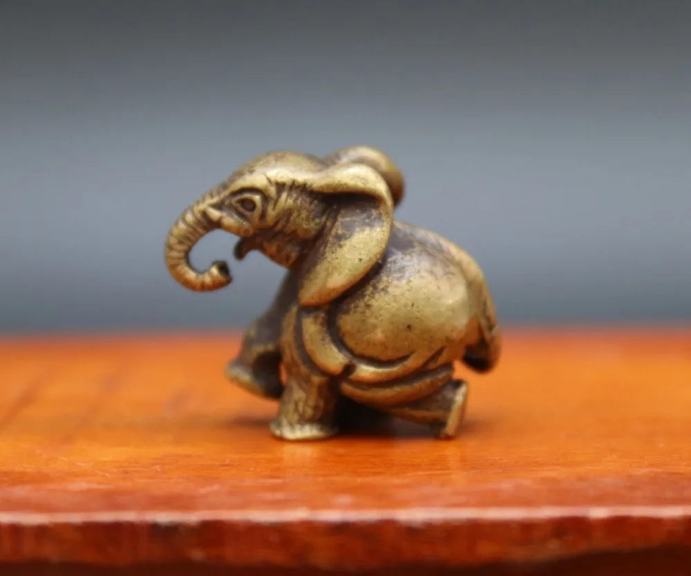 Китайская Статуэтка-Слон из чистой бронзы 3 см | Дом и сад