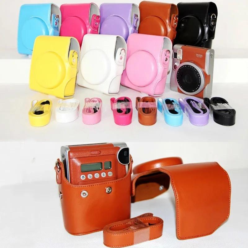 Новый чехол сумка из искусственной кожи с плечевым ремнем для камеры Fuji Fujifilm Instax