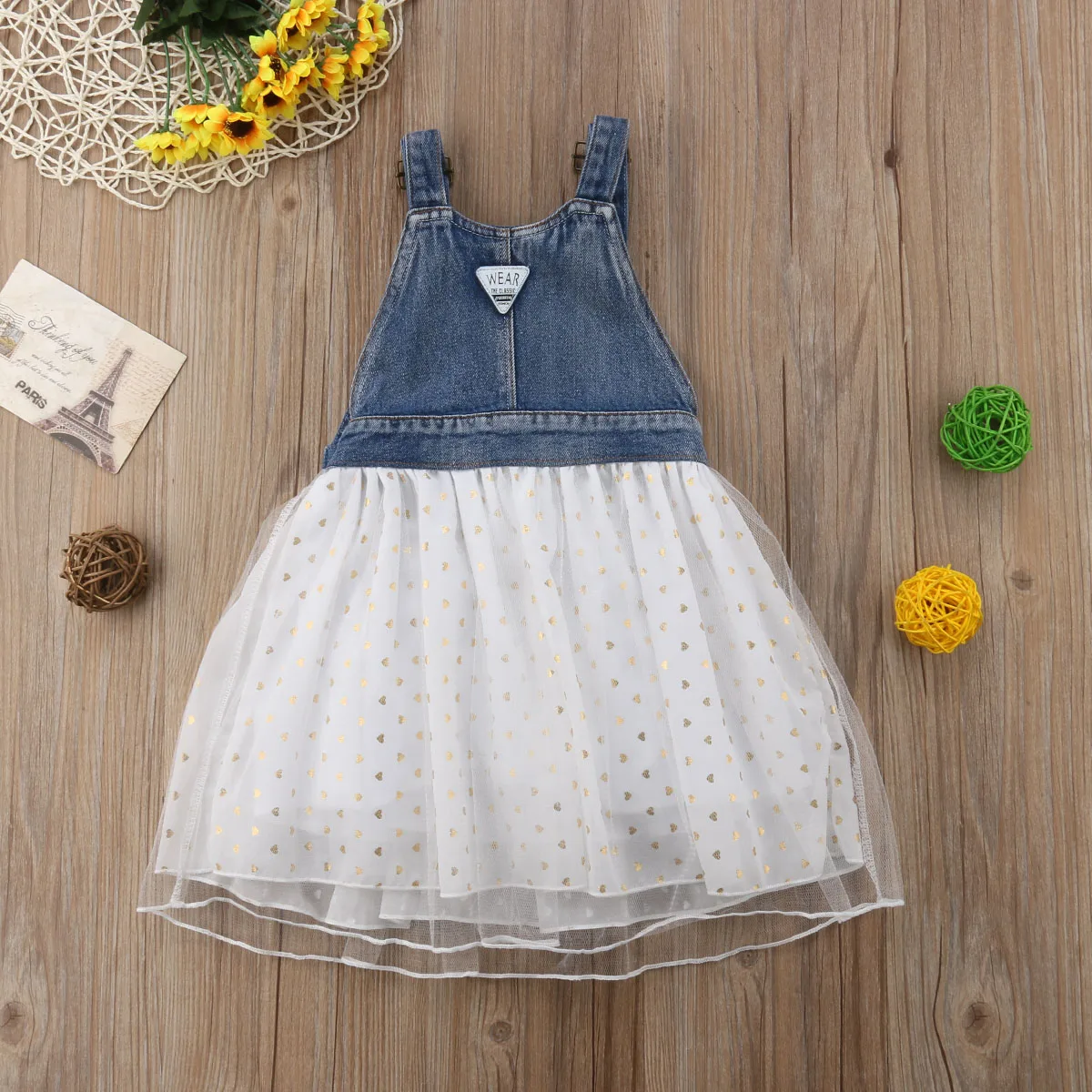 2018 модное милое платье принцессы для маленьких девочек джинсовое платье-пачка до