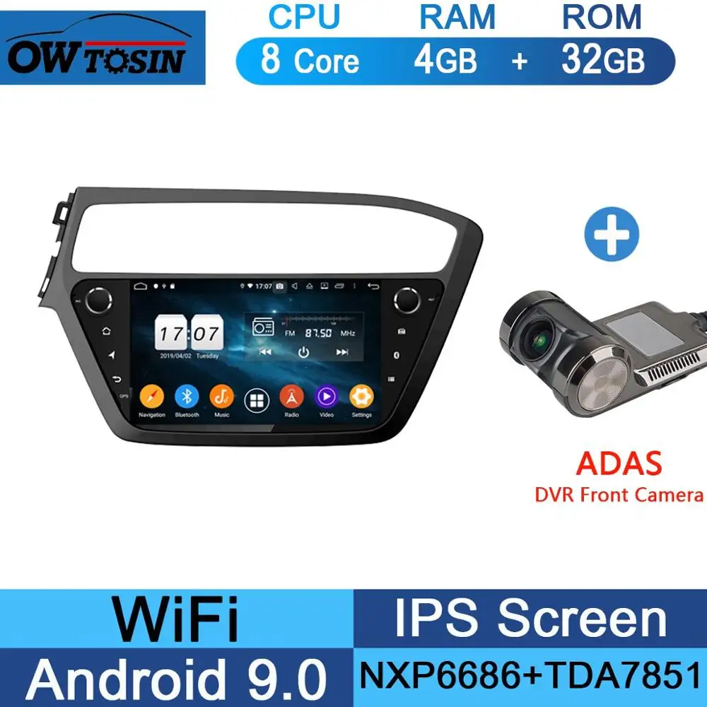 32G Adas Camera " ips 8Core 4+ 64G Android 9,0 автомобильный мультимедийный плеер для hyundai i20 LHD gps Радио DSP CarPlay Parrot BT - Цвет: 32G Adas Camera