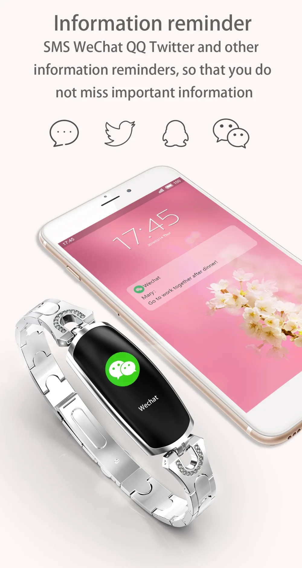 Смарт-часы Timethinker AK16, женский браслет, женские Смарт-часы, Reloj, фитнес-трекер, измеритель артериального давления, пульсометр для Xiaomi 9