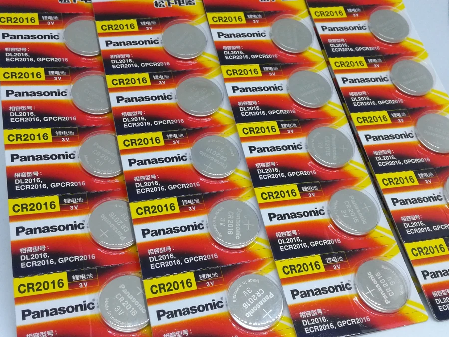 100 шт./лот новый оригинальный Panasonic CR2016 2016 3V кнопочный элемент батареи для часов