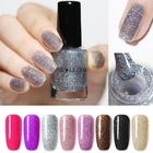 Лак для ногтей на водной основе NICOLE DIARY, 6 мл, блестящие, для дизайна ногтей, серебристые, лазерные, с блестками