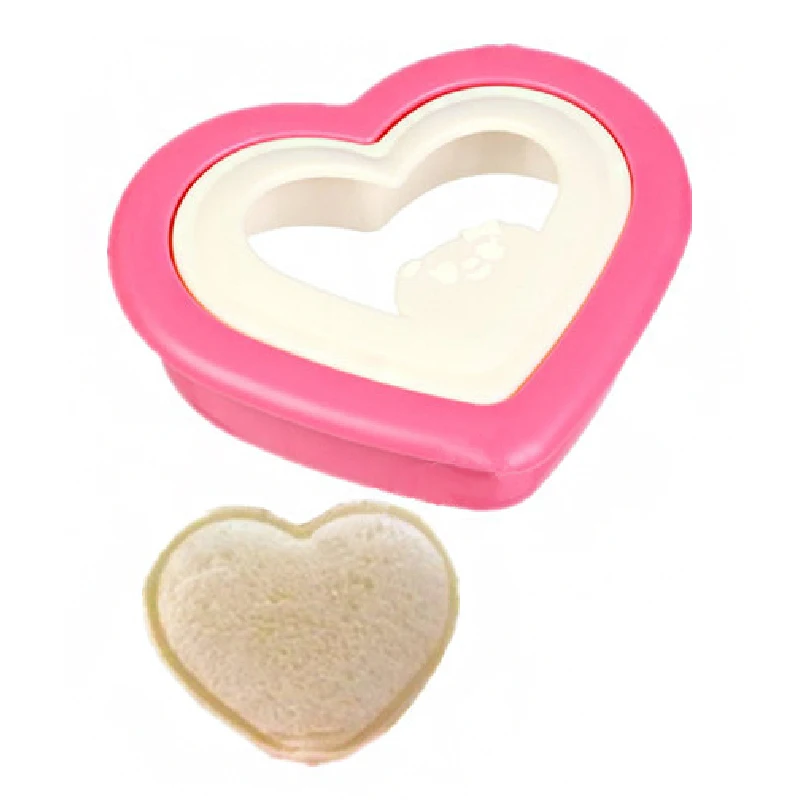 Пластиковые DIY Форма в виде сердца сэндвич мейкер резак хлеб тост форма для