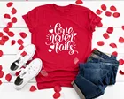 Женская рубашка с надписью на День Св. Валентина, модная красная рубашка с надписью на тему любви и христианских событий, новый год