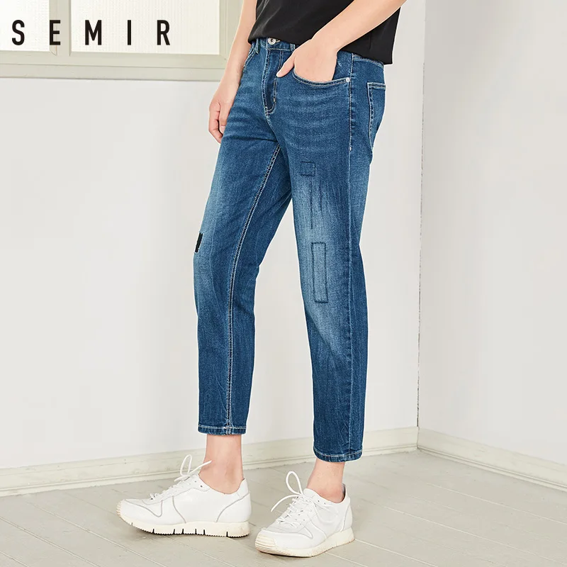SEMIR мужские джинсы 2018 летняя одежда Брендовые новые девять минут брюки tide hole foot |