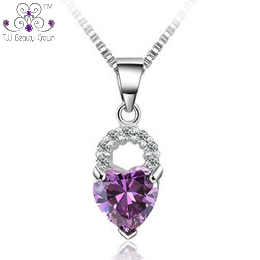 Женское колье из серебра 925 пробы|heart pendant necklace|fashion necklacenecklace fashion |