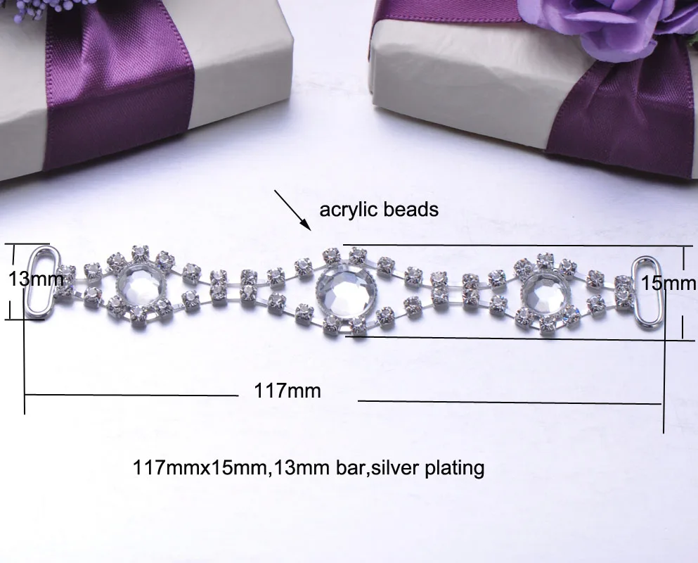 

(S0743)10pcs/lot, 117mmx15mm,13mm bar, rhinestone connectors for hear jewelry,silver plating ,crystals and acrylib beads