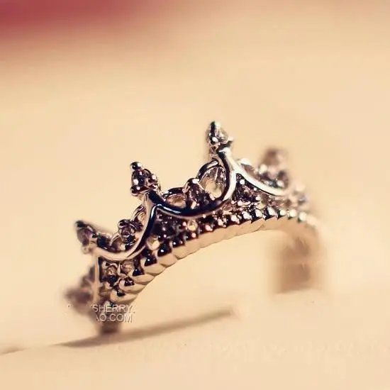 Free W ings Queen's Silver Crown Rings For Women Punk Brand Crystal Jewellery Love Femme Bijoux wedding engagement rings | Украшения и
