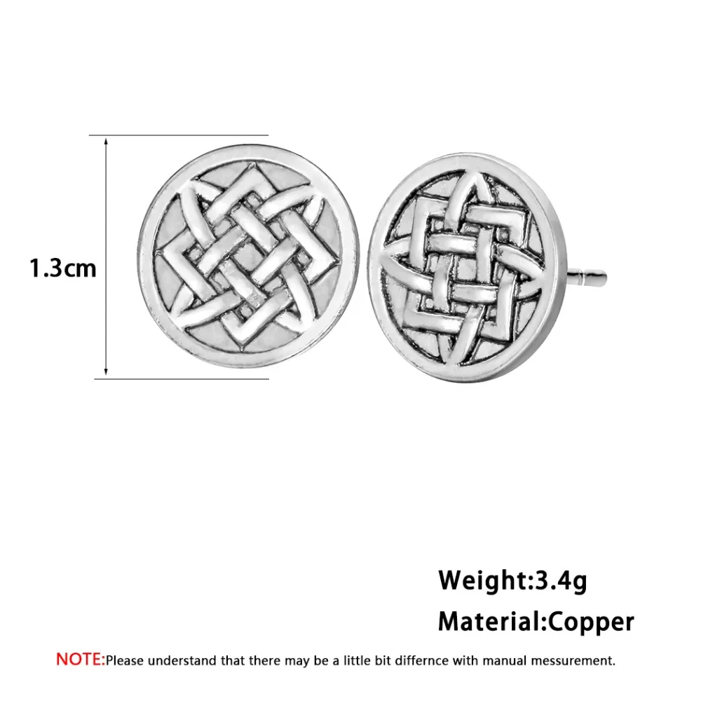 

Chereda Unique Origami Vintage Stud Earring for Men Round Simple Geometric Elegant Delicate Earrings Ethnic Jewelry