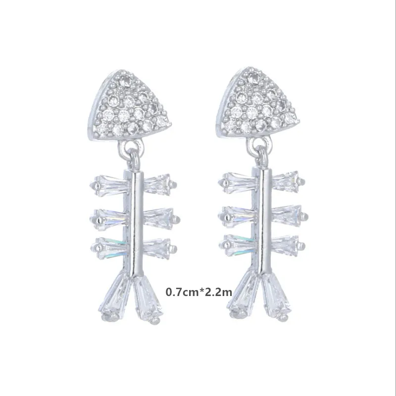 

Earings Brincos Para As Mulheres Luxury Ear Stud Earrings For Women Characteristic With Cubic Zircon Charm Fish Jewelry Gift