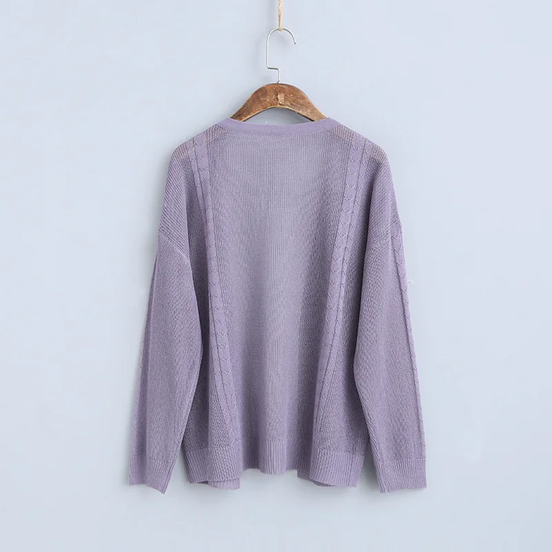 Тонкая рубашка с длинными рукавами Повседневная льняная Однотонная v-образным