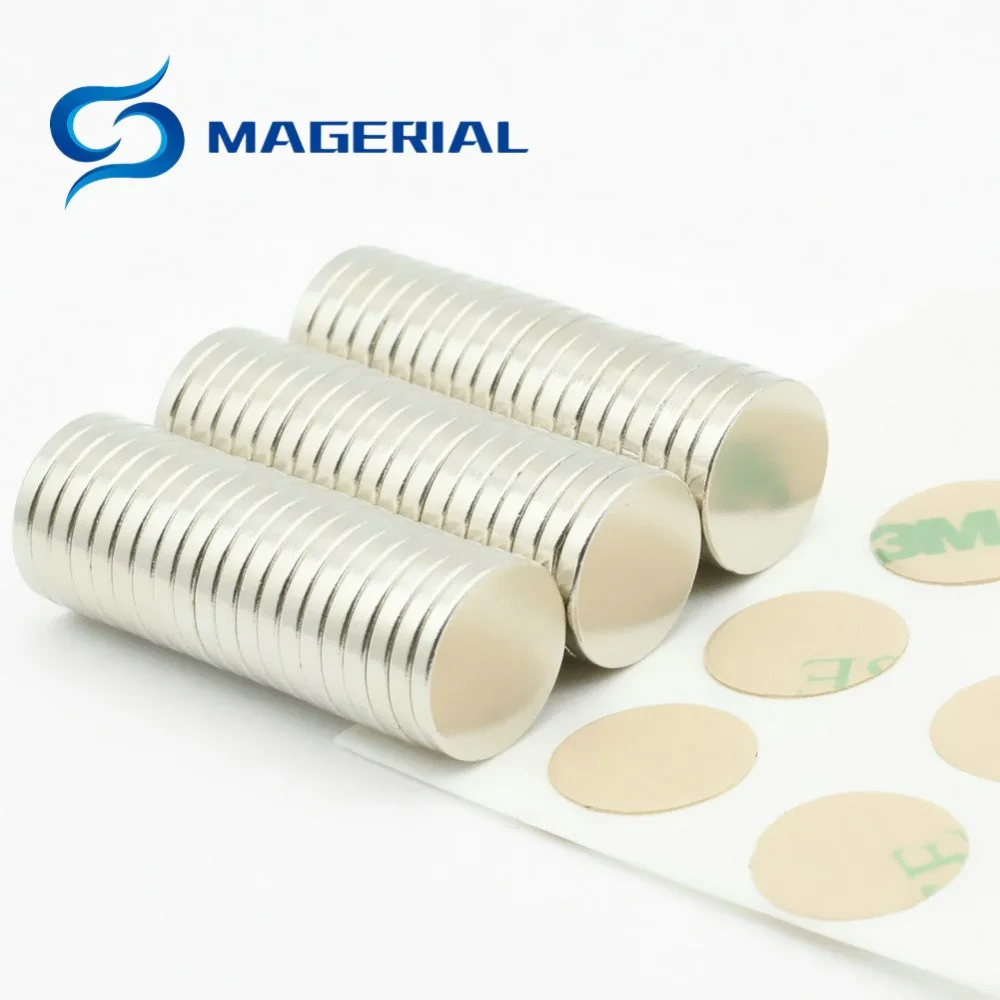 60pcs Thin Disc Dia 10x1.5 mm NdFeB Strong Neodymium Magnets Sensor Fridge Door Office 3M adhesive glue available | Обустройство дома