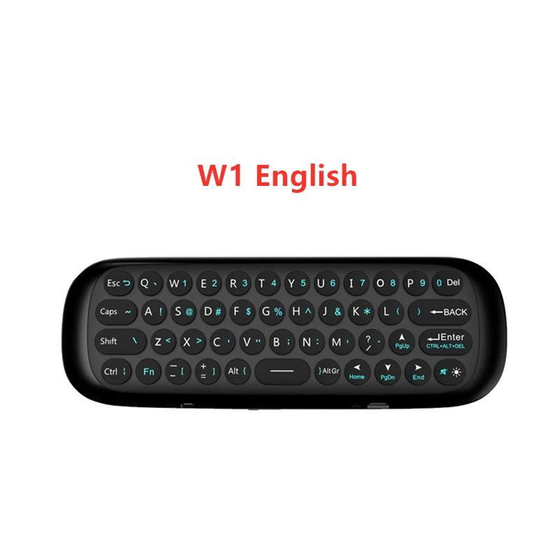 W1 English Беспроводная клавиатура с дистанционным управлением W1, 2,4G, Fly Air mouse, перезаряжаемый гироскоп, мини пульт дистанционного управления для Android Tv Box, мини-ПК Tv PK MX3 - Цвет: W1 English