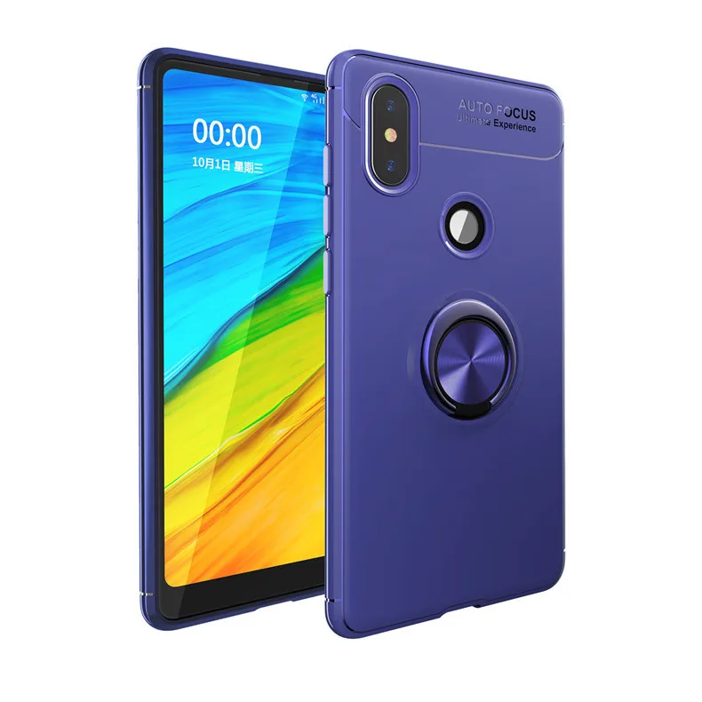 Чехол для Xiaomi Redmi Note 6 Pro, чехол для Redmi Note6 с магнитным кольцом на палец, задняя крышка для телефона, чехол для Xiaomi Redmi Note6 Pro - Цвет: Тёмно-синий