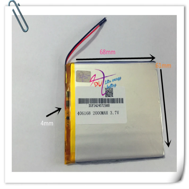 10 шт 3 7 V 2000mAh 406168 406070 Li Po литиевая полимерная аккумуляторная батарея для PAD GPS Vedio