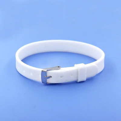 White 8mm Юкам Хранитель ювелирных изделий 8 мм для женщин девочек черный синий силиконовый браслет ремешок резинки Браслеты Для DIY детские горки талисманы - Окраска металла: White 8mm