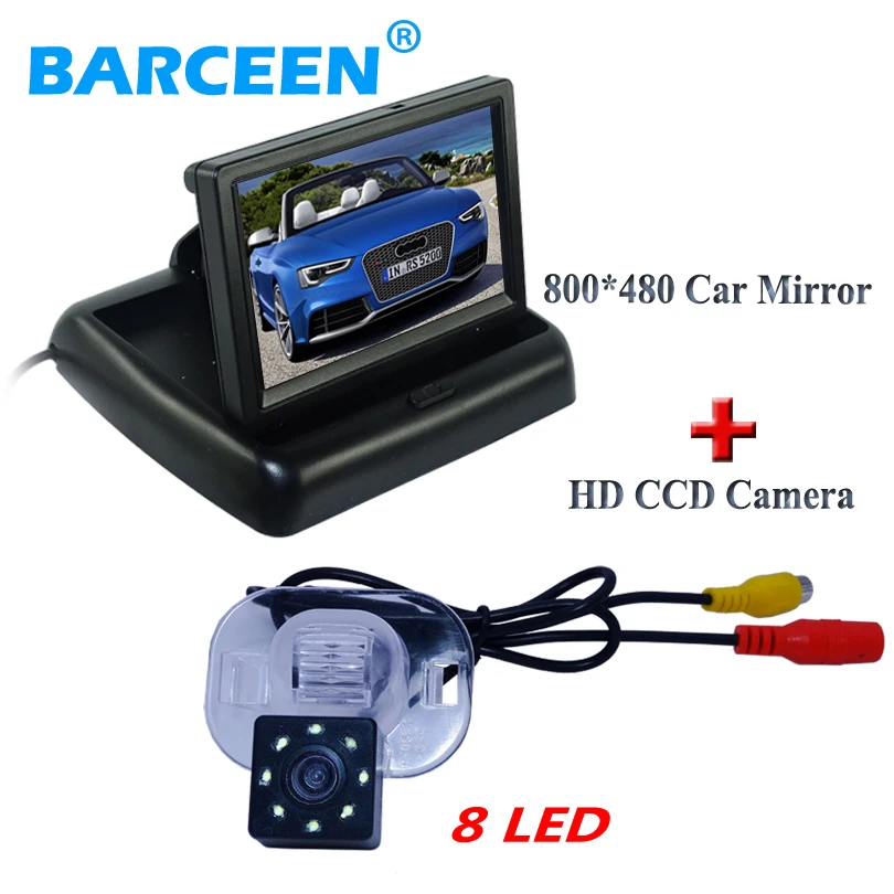 

CCD image sensor car parking camera 8 led+color car display monitor 4.3" fit for KIA FORTE for Hyundai Verna Sloaris Sedan