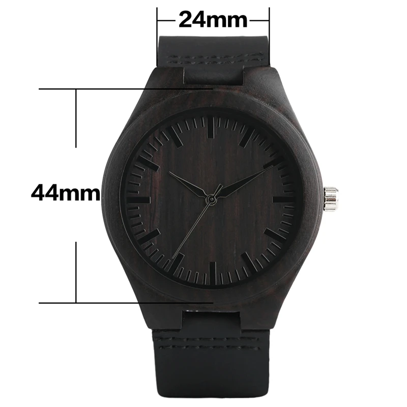 

2018 New Antique Style Black Nature Wood Watch Mens Quartz Wristwatches Analog Black Leather Strap Fashion Gift Free Shipping