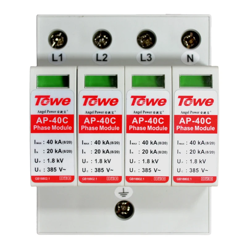 

TOWE AP 40C 4P 40kA three phase surge protective device over voltage protector