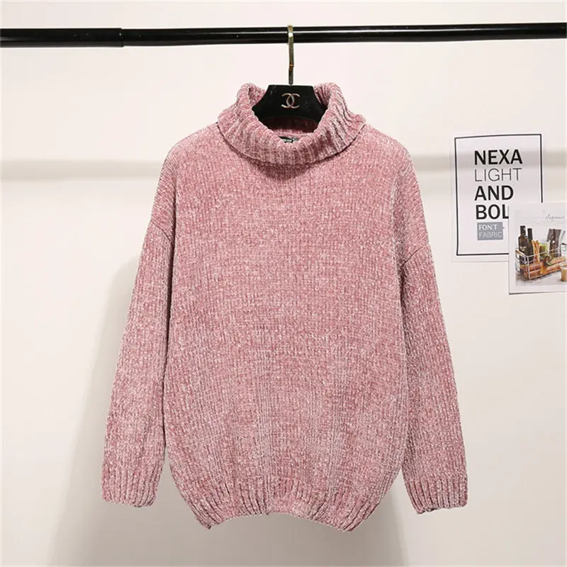 Весенние и зимние женские свитера пуловеры с высоким плотно облегающим шею
