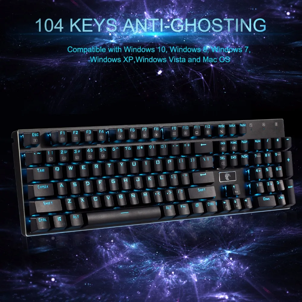 Механическая игровая клавиатура с подсветкой RGB коричневые переключатели Outemu 104