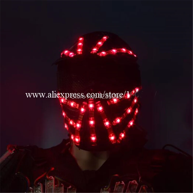 New RGB Colorful LED Luminous Robot Helmet Flashing Halloween Christmas Party Stage Performance Hat Headwear For Dancing Bar DJ | Дом и сад