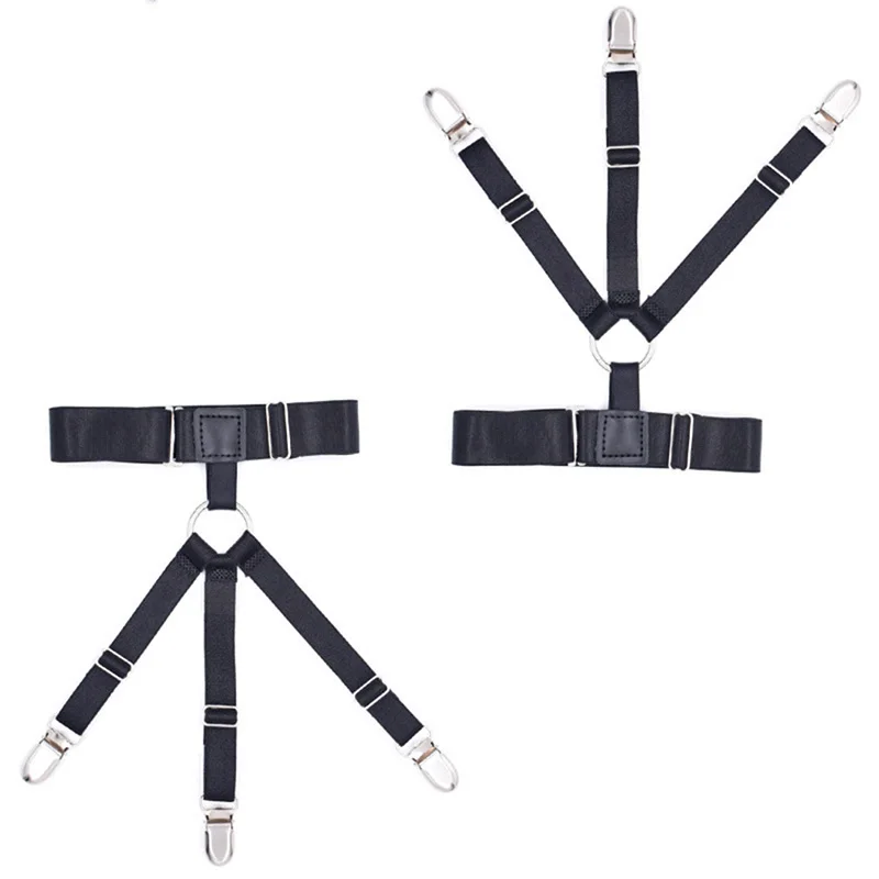 Модные эластичные регулируемые ремни для ног Подтяжки мужчин рубашки держатели