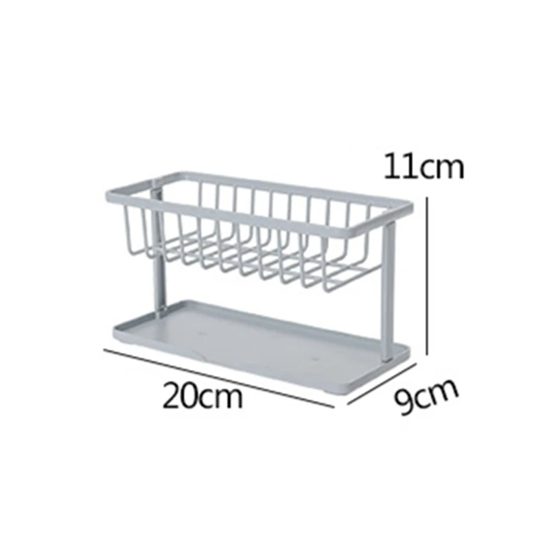 

JiangChaoBo Double Sponge Drain Storage Rack Household Kitchen Cleaning Rag Rack Sink Countertop Rack